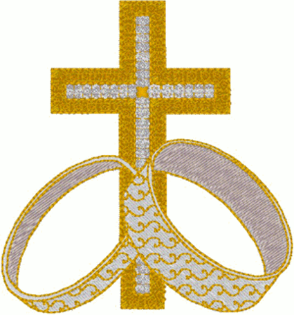 Forever Marriage Rings Religious Machine Embroidery Design