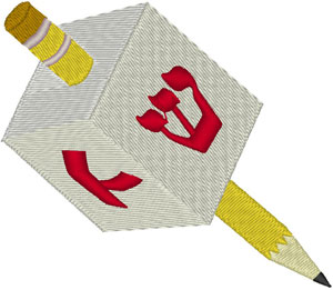 Spinning Dreidel Embroidery Design