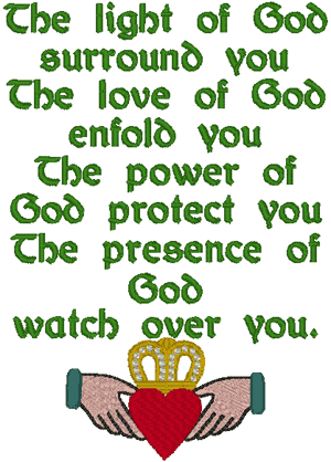 Celtic Blanket Blessing #1 Religious Machine Embroidery Design