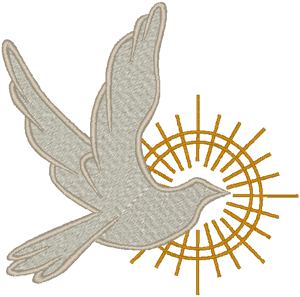 Dove Filled Religious Machine Embroidery Design