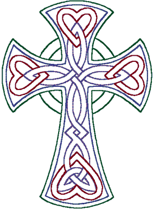 Redwork Celtic Trinity Knot Cross Religious Machine Embroidery Design