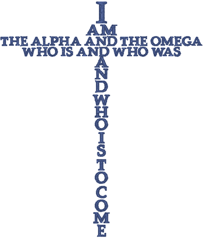 Machine Embroidery Design: Revelation 1:8 Cross