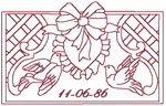 Redwork Wedding Frame Embroidery Design