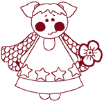 Redwork A Flower for You Angel Embroidery Design