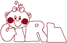 Redwork Machine Embroidery Designs: Little Baby Girls 1