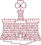 Redwork Irish Castle Embroidery Design