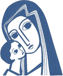 1 Color Madonna & Child Icon Embroidery Design