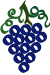 Ripe Concord Grapes Embroidery Design
