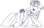 Redwork Bride #1 Embroidery Design