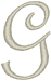 Machine Embroidery Designs: French Script Alphabet G