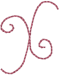 Alphabets Machine Embroidery Designs: Rosewater Lowercase Alphabet X