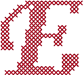 Alphabets Machine Embroidery Designs: Corsiva Cross Stitch Uppercase E