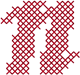 Alphabets Machine Embroidery Designs: Corsiva Cross Stitch Lowercase N