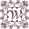 Machine Embroidery Designs: Redwork Ornate Enhanced Alphabet W