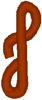 Machine Embroidery Designs: Hebrew Script Alphabet Fey Sofit