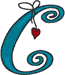 Alphabets Machine Embroidery Designs: Hanging Hearts Uppercase C