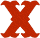 Alphabets Machine Embroidery Designs: Saloon Alphabet X